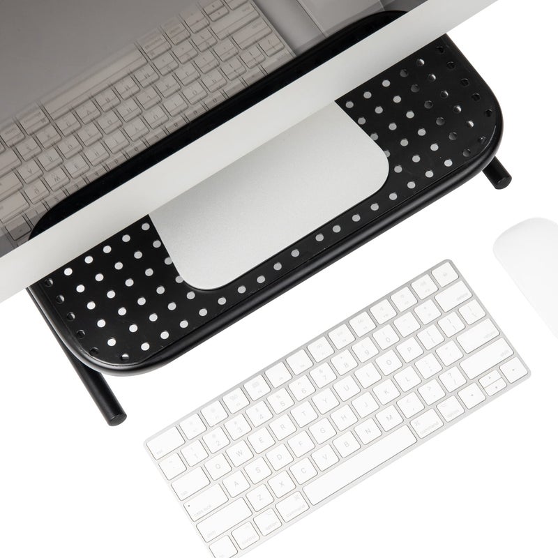 Mind Reader Monitor Stand, Ventilated Laptop Riser, Desktop Organizer, Metal, 14.5"L x 11.25"W x 4.25"H, Set of 2, Black - Image 4